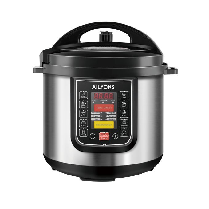 AILYONS LS-A6-6L Deluxe Pressure Cooker Multi-function Explosive Proof 1000W -Silver (1YR WRTY)