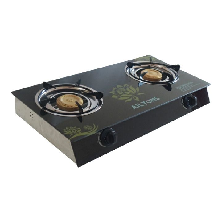 AILYONS Table Top Gas Cooker,2 Burner with  Strong Glass(1YR WARRANTY)