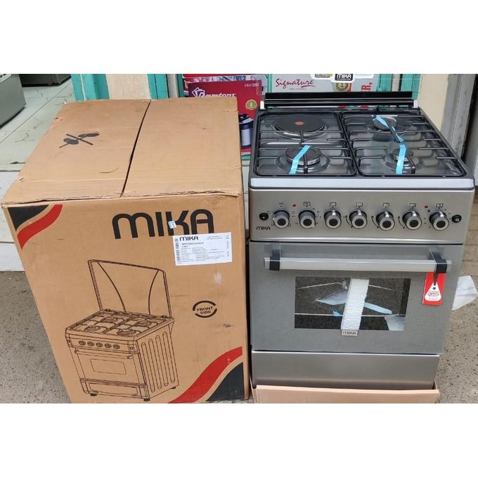 [Special Offer] MIKA  58cm by 58cm, 3 Gas Pool Jet Burners +1 Electric, Free Standing Cooker with Electric Oven(1 YR WRTY)