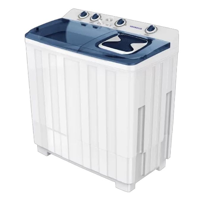 Vision Plus Washing Machine 12KG Twin Tub Top Load Washing Machine Turbo Dry, Rodent Protection, Washes Duvets & Blankets, Low Power, White & Blue (2YRS WRTY)