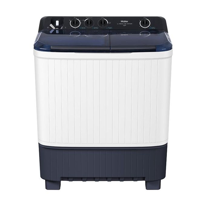 HAIER Washing Machine Semi Automatic 13KG Twin Tub Top Load Washing Machine Turbo Dry,Washes Duvets & Blankets, Low Power, White(1YR WRTY)