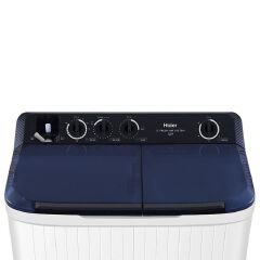 HAIER Washing Machine Semi Automatic 13KG Twin Tub Top Load Washing Machine Turbo Dry,Washes Duvets & Blankets, Low Power, White(1YR WRTY)