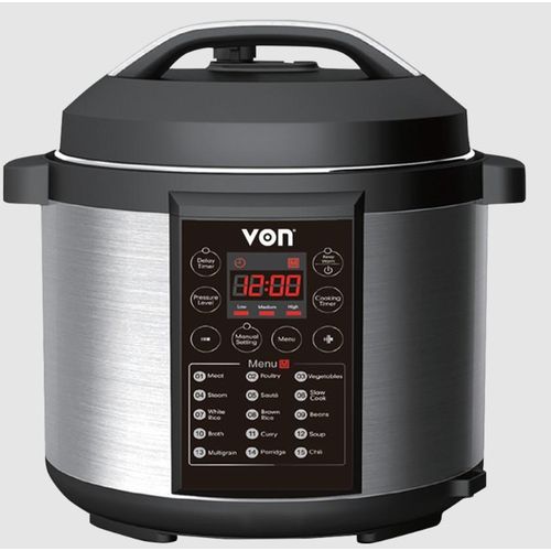 VON 6L Multifunction Electric Pressure Cooker - Silver