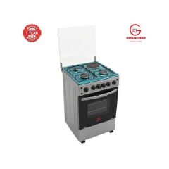 Eurochef Cooker 50x55, 3 Gas Jet Burners + 1Electric Hot Plate with Rottiserie, Electric Oven Cooker+Gifts