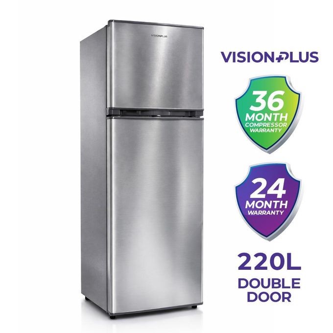 Vision Plus Refrigerator 220L Double Door Fridge (2YRS WRTY)