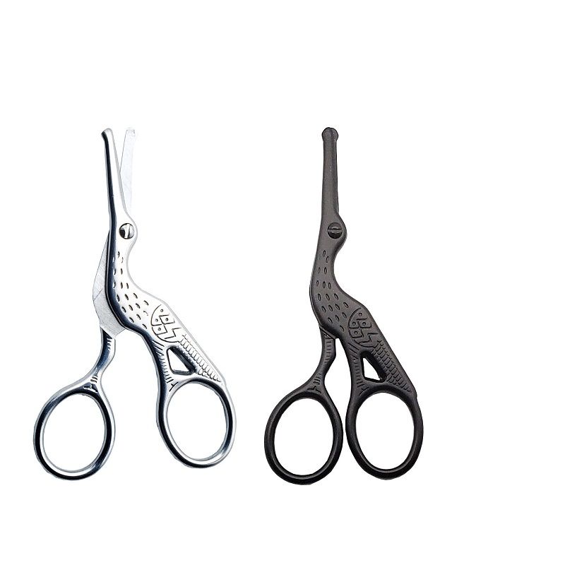 Round Head Crane Nose Hair Scissors Stainless Steel Nose Hair Trimmer Eyebrow Scissors Embroidery Small Scissors Beauty Scissors Beard Scissors
