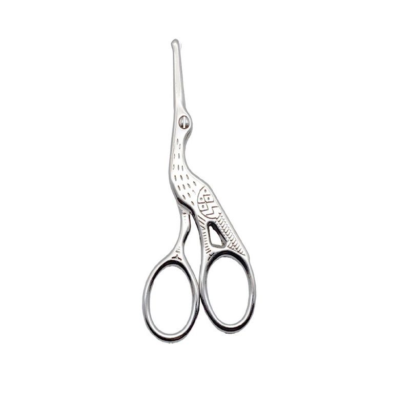 Round Head Crane Nose Hair Scissors Stainless Steel Nose Hair Trimmer Eyebrow Scissors Embroidery Small Scissors Beauty Scissors Beard Scissors