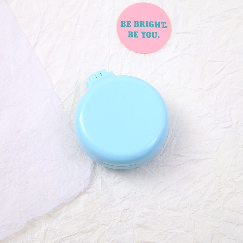 Simple Macaron Airbag Comb Solid Color Will Carry Mirror Massage Comb For Girls Candy Color Hair Folding Comb Blue