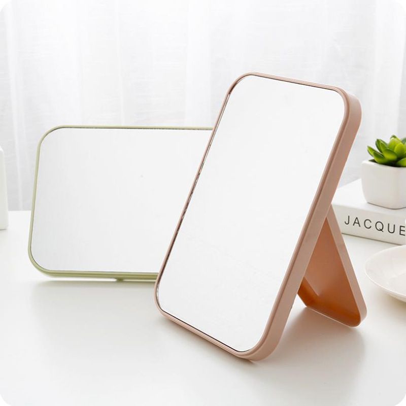 Mirror Desktop Makeup Mirror Square Desktop Single-sided Princess Dressing Mirror Folding HD Mirror Small Household Mirror