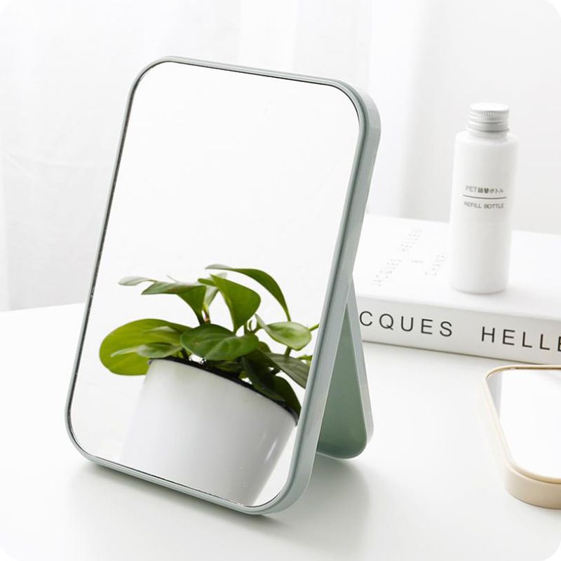 Mirror Desktop Makeup Mirror Square Desktop Single-sided Princess Dressing Mirror Folding HD Mirror Small Household Mirror