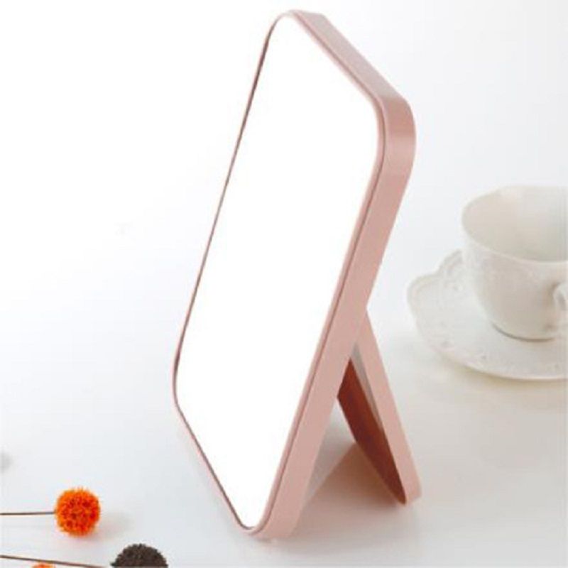 Mirror Desktop Makeup Mirror Square Desktop Single-sided Princess Dressing Mirror Folding HD Mirror Small Household Mirror