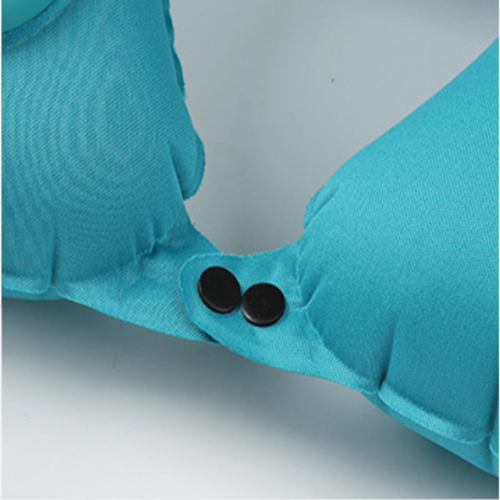 Inflatable U-shaped Pillow Press Inflatable Neck Pillow Pillow Travel Pillow TPU Airplane Milk Silk Neck Pillow Portable Set (Neck pillow + Eye mask earplug storage bag)