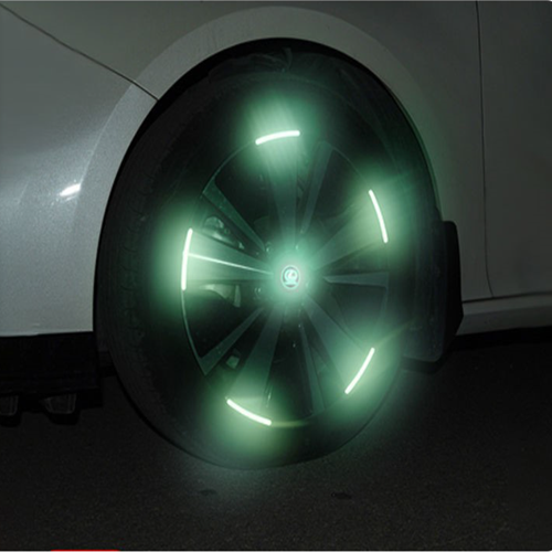 Car Wheel Reflective Colorful Laser Luminous Tire Anti-Collision Stickers Individuality Creative Motorcycle Electric Vehicle Color Stickers