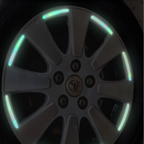 Car Wheel Reflective Colorful Laser Luminous Tire Anti-Collision Stickers Individuality Creative Motorcycle Electric Vehicle Color Stickers