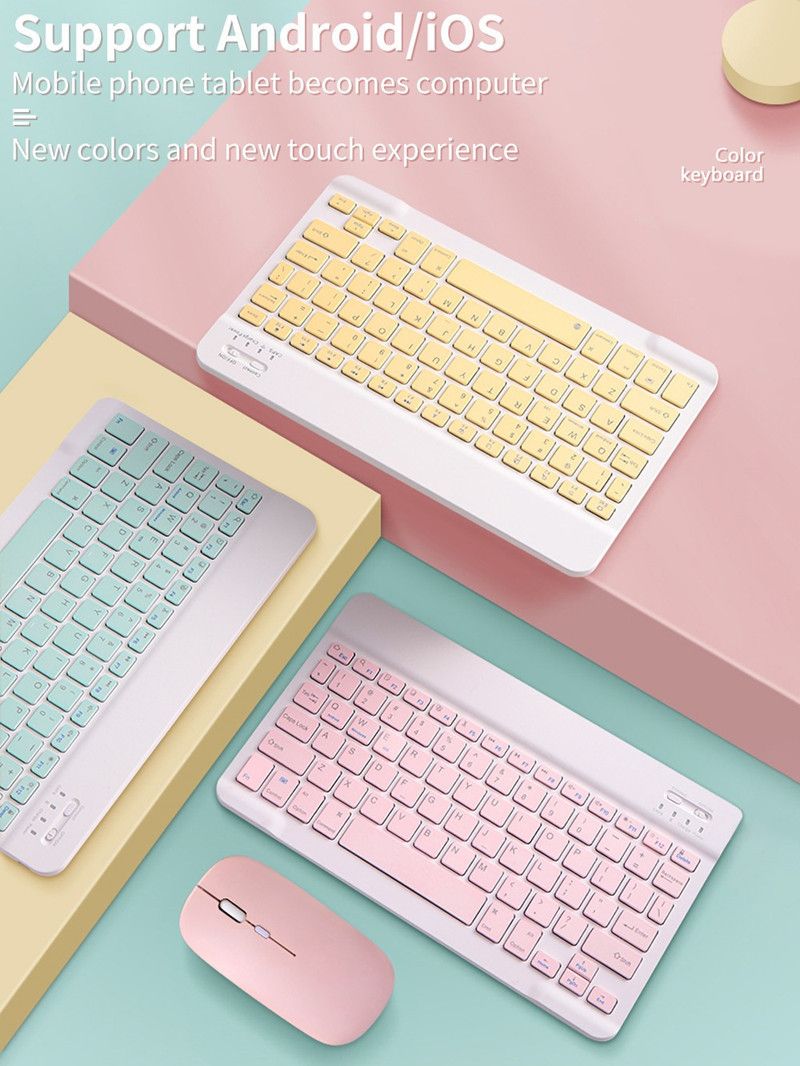 Slim Portable Bluetooth Keyboard And Mouse Kit For IPad Tablet 10 "Bluetooth Keyboard For Android Phone
