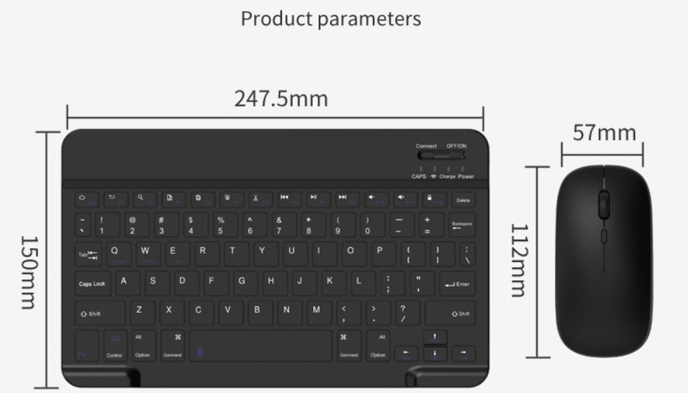 Slim Portable Bluetooth Keyboard And Mouse Kit For IPad Tablet 10 "Bluetooth Keyboard For Android Phone