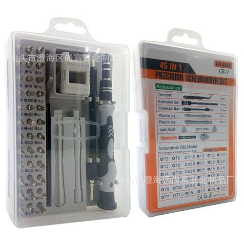 45 in 1 Precision Screwdriver Set Mobile Phone Computer Glasses Multi-purpose Dismantling Machine Maintenance Hardware Tool Box CR-V Batch Head