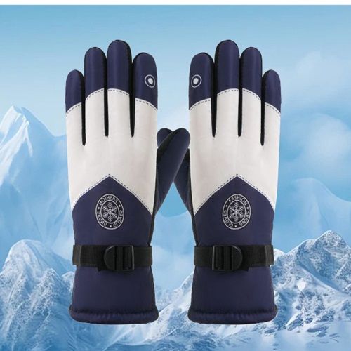 Thick Simple Gloves With Fleece Warm Windproof Cycling Gloves Winter Outdoor Sports Waterproof Gloves