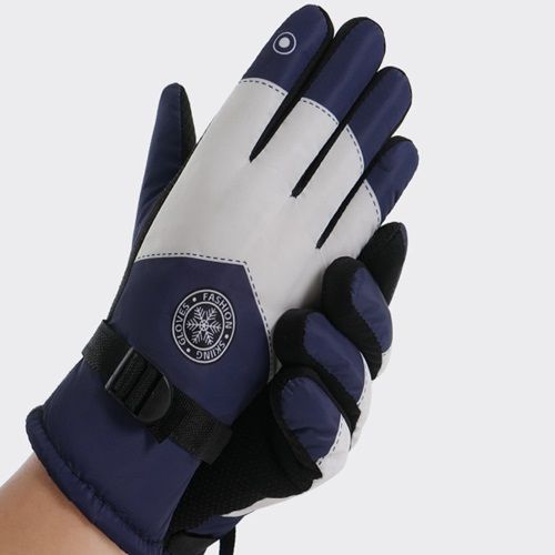 Thick Simple Gloves With Fleece Warm Windproof Cycling Gloves Winter Outdoor Sports Waterproof Gloves