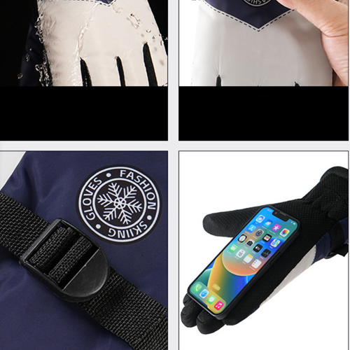 Thick Simple Gloves With Fleece Warm Windproof Cycling Gloves Winter Outdoor Sports Waterproof Gloves