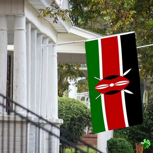 Kenya Flag 14X21cm Kenya String Flag 5 m 20 Piece Square Flag Fan Decoration Hanging Flag Pull Flag Polyester Flag 3X5FT Kenya Flag