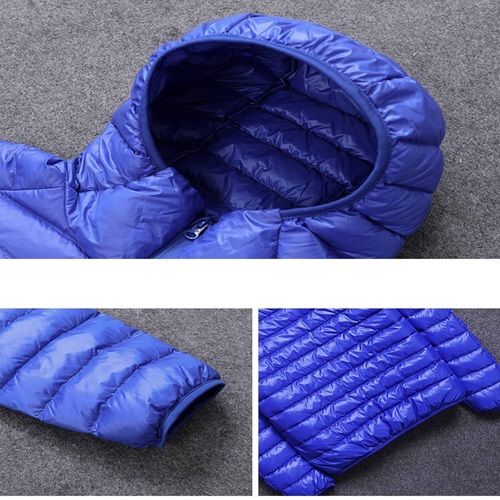 Slim-Fit Lightweight Down Padded Jacket New Short Jacket With Standing Collar Casual Hooded Standing Collar Padded Jacket 3XL Suitable For Weight 80-95KG