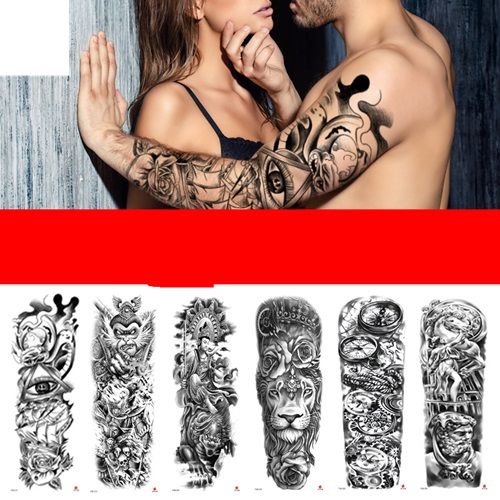 Full Arm Tattoo Patch Temporary Waterproof Tattoo Patch European And American Full Arm 48*17CM