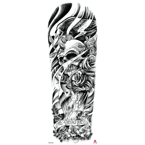 Full Arm Tattoo Patch Temporary Waterproof Tattoo Patch European And American Full Arm 48*17CM