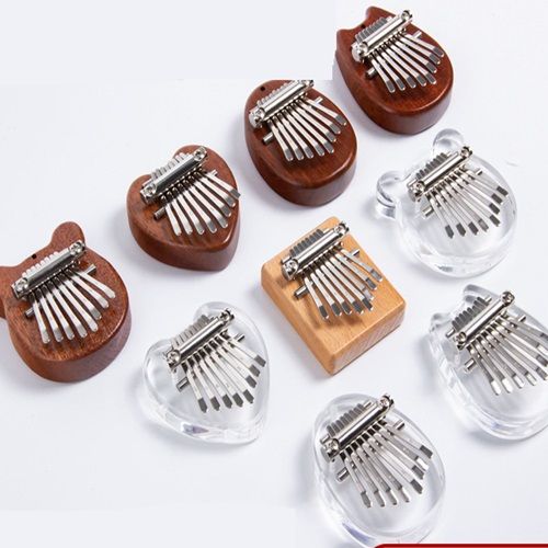 Solid wood 8-tone Mini Thumb Harp Wholesale Wooden 8-tone Finger Harp Kalimba Portable Crystal Kalimba