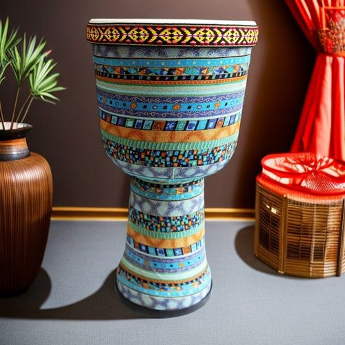 African Drum 9 "Goatskin Handmade