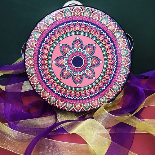 Tambourine 7 Inch Ribbon Uyghur Tambourine Boho Style