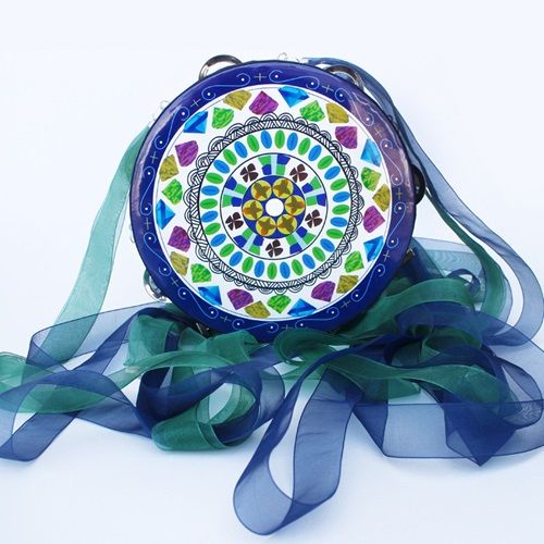Tambourine 7 Inch Ribbon Uyghur Tambourine Boho Style