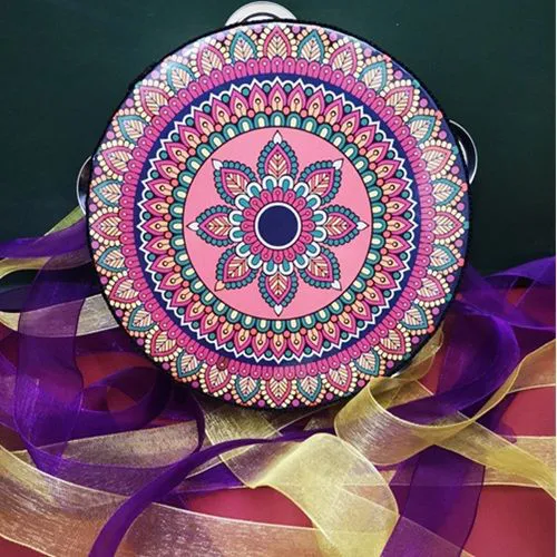 Tambourine 7 Inch Ribbon Uyghur Tambourine Boho Style