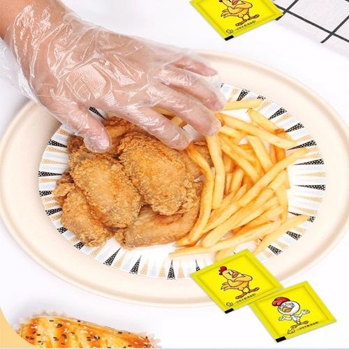 Disposable Gloves Food Grade Thickened Waterproof And Oil-proof 2 Sizes, Adults Each Bag 200 Pairs, Children Each Bag 100 pairs