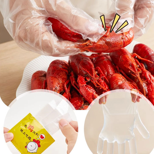 Disposable Gloves Food Grade Thickened Waterproof And Oil-proof 2 Sizes, Adults Each Bag 200 Pairs, Children Each Bag 100 pairs