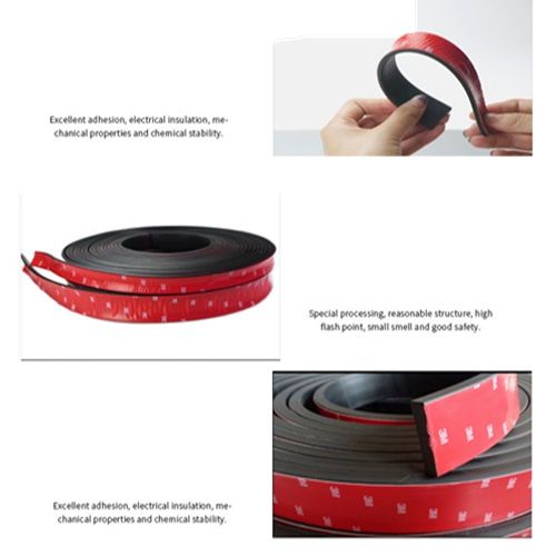 Rubber Strip Flat Strip Shock Pad Non-slip Rubber Gasket Back Rubber Rubber Plate Buffer Strip Self-adhesive Seal Strip（3 mm thick and 30 mm wide）