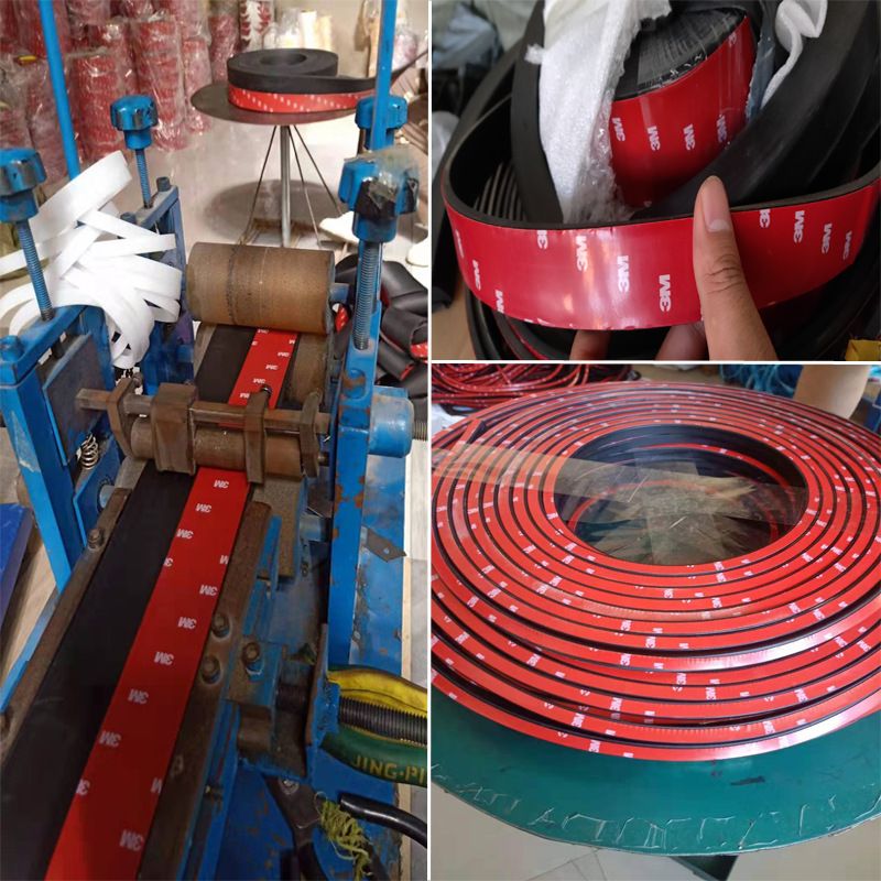 Rubber Strip Flat Strip Shock Pad Non-slip Rubber Gasket Back Rubber Rubber Plate Buffer Strip Self-adhesive Seal Strip（3 mm thick and 30 mm wide）