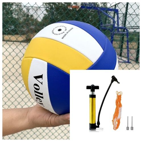 Volleyball PVC Machine Sewing Volleyball No. 5 Competition Training Special Ball Net Air Needle Pump Set