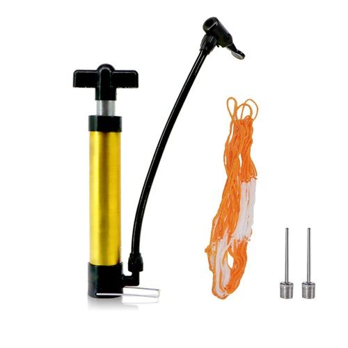 Basketball Football Volleyball Ball Pump Mini Portable Plastic Inflator General Purpose Ball Pump Set With Net +2 Air Needle +1 Net