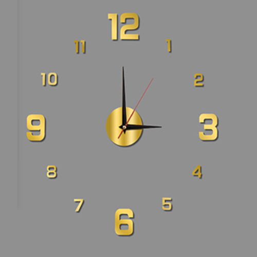 European Simple 40cm Gold Luminous Silent Clock Diy Three-dimensional 3D Digital Wall Clock Living Room Bedroom Digital Clock