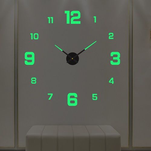 European Simple 40cm Gold Luminous Silent Clock Diy Three-dimensional 3D Digital Wall Clock Living Room Bedroom Digital Clock