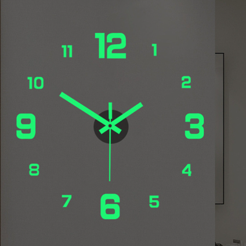 European Simple 40cm Gold Luminous Silent Clock Diy Three-dimensional 3D Digital Wall Clock Living Room Bedroom Digital Clock