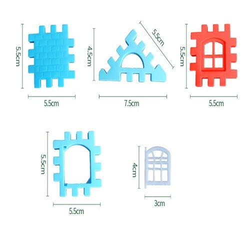 140 Pieces Of Large House Puzzle Building Blocks With Windows Kindergarten Children Large Square Variable Plastic House Assembly With Drawings