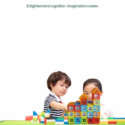 140 Pieces Of Large House Puzzle Building Blocks With Windows Kindergarten Children Large Square Variable Plastic House Assembly With Drawings