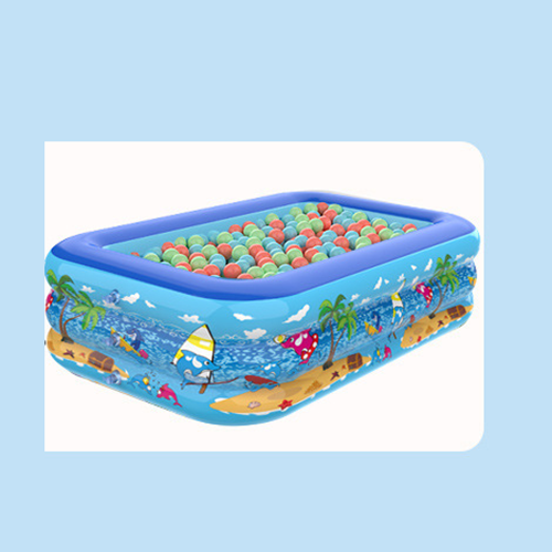 Inflatable Swimming Pool Family Children's Paddling Pool Pool Ocean Ball Can Be Folded Three Layers 130CM Outer Diameter 147X105X50CM With A