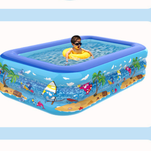 Inflatable Swimming Pool Family Children's Paddling Pool Pool Ocean Ball Can Be Folded Three Layers 130CM Outer Diameter 147X105X50CM With A