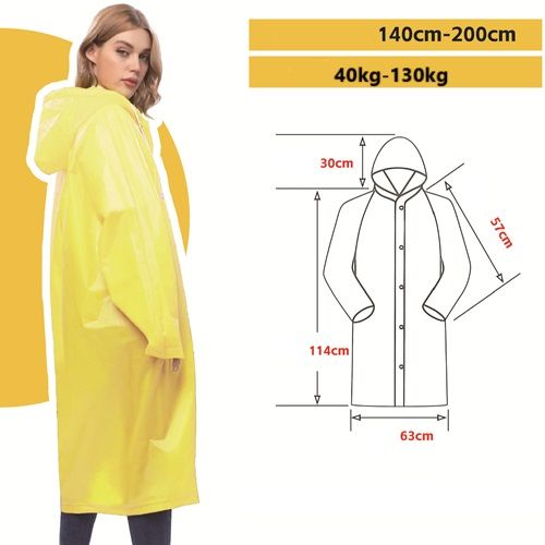 EVA One-piece Non-disposable Raincoat Adult Men And Women The Same Outdoor Travel Portable Thick Poncho