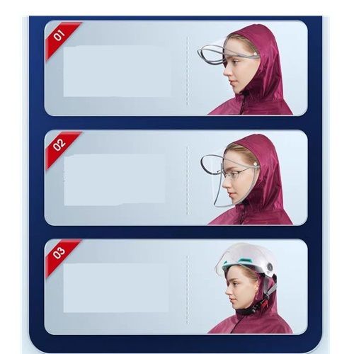 Single Double Oxford Raincoat Poncho Thickened Double Mirror Cover MOPED Motorcycle Head Mask（Single blue, double purple）