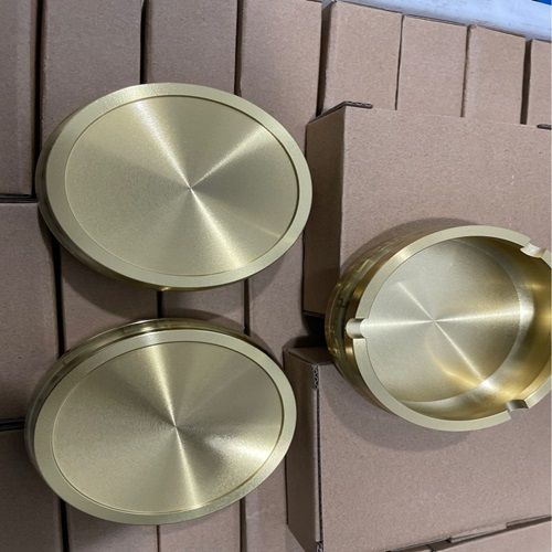 New Chinese Style Pure Brass Wire-drawn Glaze Ashtray, Office Copper Ornaments