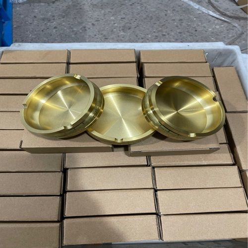 New Chinese Style Pure Brass Wire-drawn Glaze Ashtray, Office Copper Ornaments